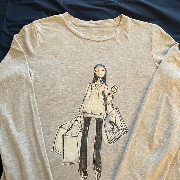 Simply Vera Vera Wang gray graphic supima cotton tee top, size M shopping mall - Picture 13 of 14